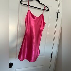 Pink Satin Slip Dress